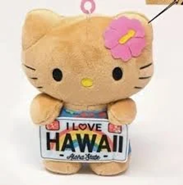 Hello Kitty Hawaii License Plate Plush Keychain