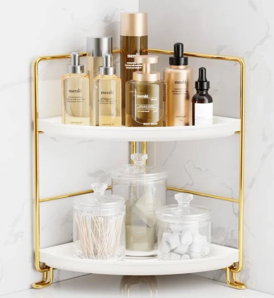 FSyueyun 2-Tier Corner Bathroom Countertop Organizer