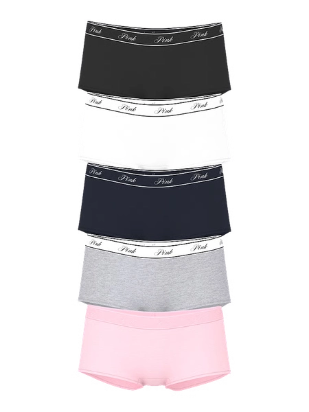 5-Pack Logo Cotton Boyshort Panties