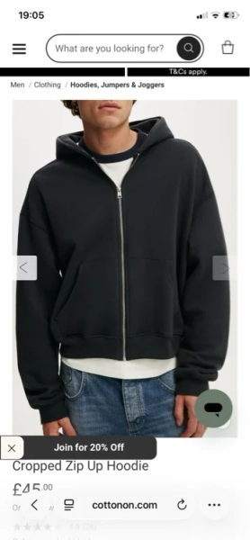 Cropped Zip Up Hoodie