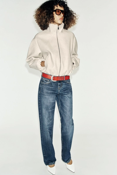 SOFT BOMBER JACKET - Ecru - L