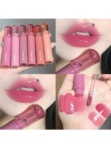 Juicy Lip Gloss Tint - 6 Colors Glass Shine Lip Stain, Long Lasting Hydrating Lip Gloss, Non Sticky Valentine's Day Gift
