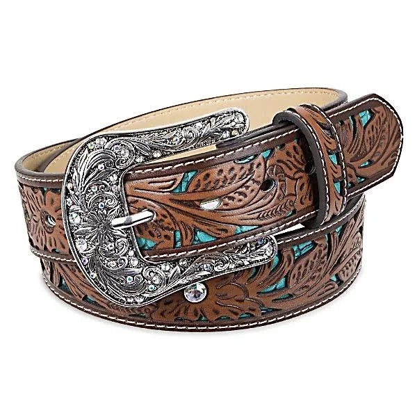 Indigo Supply Co. Women's Western Arabesque Belt with Engraved Buckle