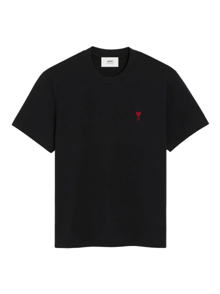 AMI Paris Ami De Coeur Organic Cotton T-shirt | Black | FARFETCH