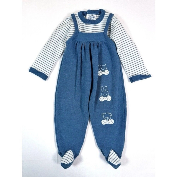 UNBRANDED Vintage 70s 80s Baby Blue Two Piece Set‎ Heirloom Outfit