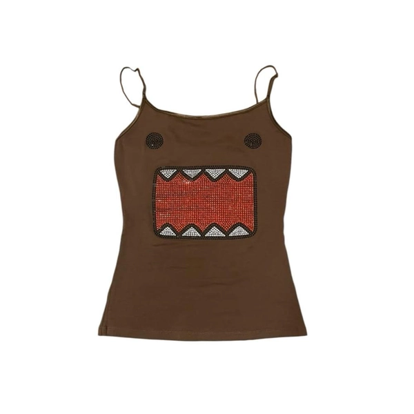 Y2K Retro Hot Diamond Round Neck Short-Sleeved T-Shirt Sleeveless Sling Vest Vintage Hot Diamond Top