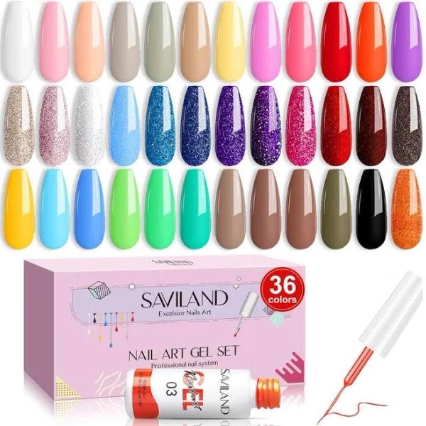 Saviland Women's 36 Gel Nail Art Polish