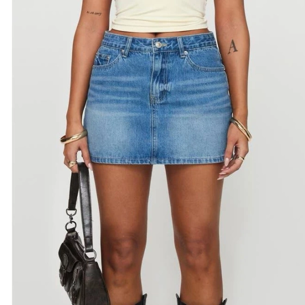 Womens Princess Polly Paulette Denim Miniskirt