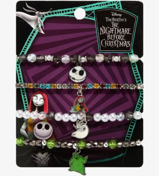 The Nightmare Before Christmas Character Bead Bracelet Set