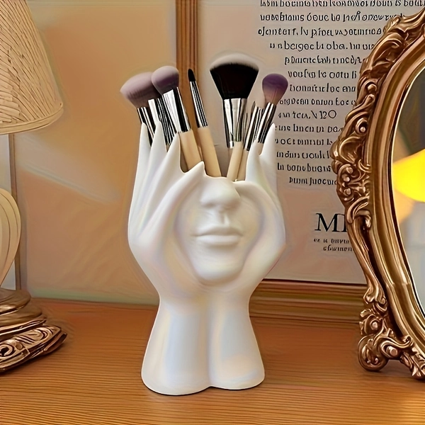 Unique Creative Human Body Art Makeup Brush Holder, Handcrafted Cosmetic Organizer for Desk or Bathroom, Lightweight and Stylish Storage Solution with Anti-Drop Design, Fun Aesthetic Accessory for 11 Festive Occasions