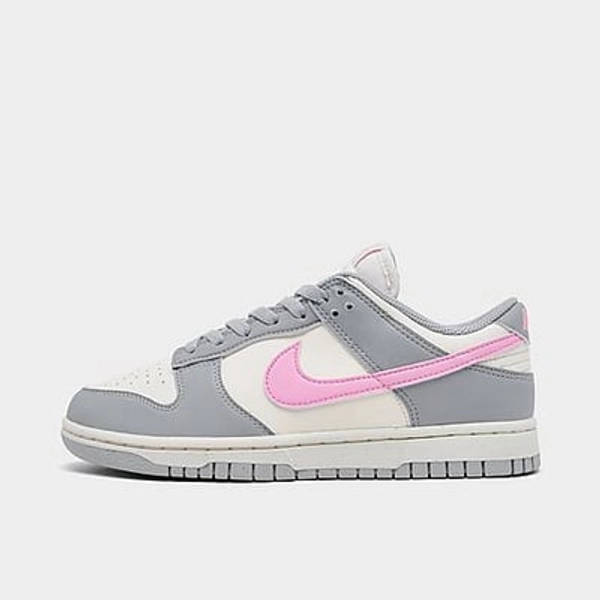 Nike Women's Dunk Low Next Nature Casual Shoes in Light Smoke Grey/Pale Ivory/Pink Rise Size: 10.5