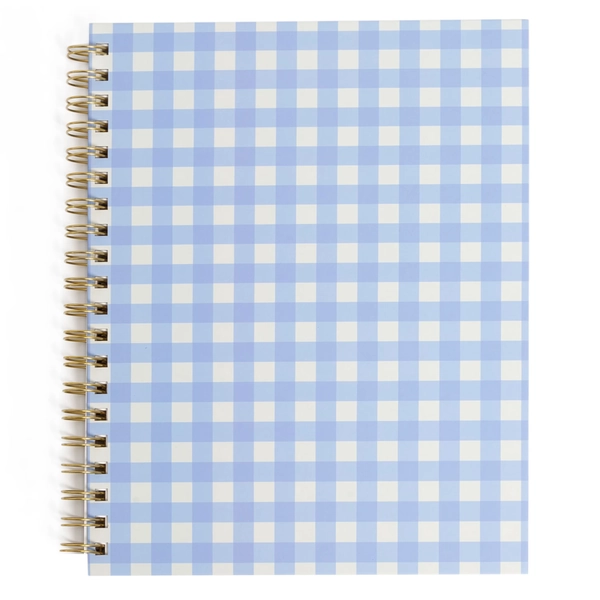Pearhead Blue Gingham College Ruled Spiral Notebook with Hardcover, 8 x 10.5 inches, 200 Pages - Walmart.com