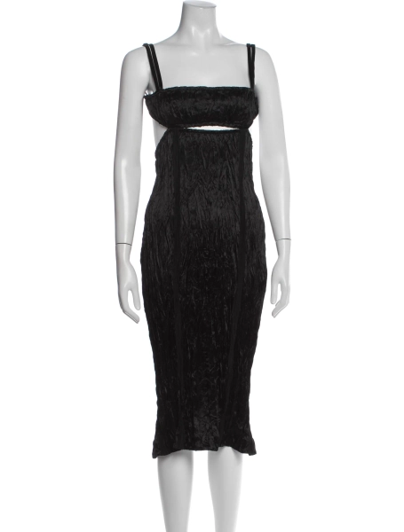 Square Neckline Midi Length Dress