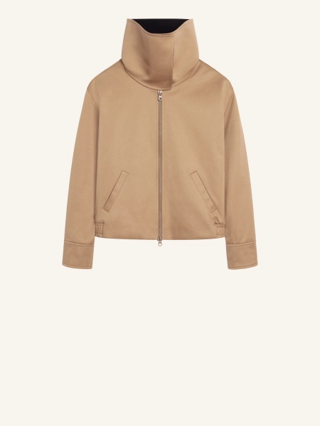 BLOUSON COL HAUT EN COTON CANVAS