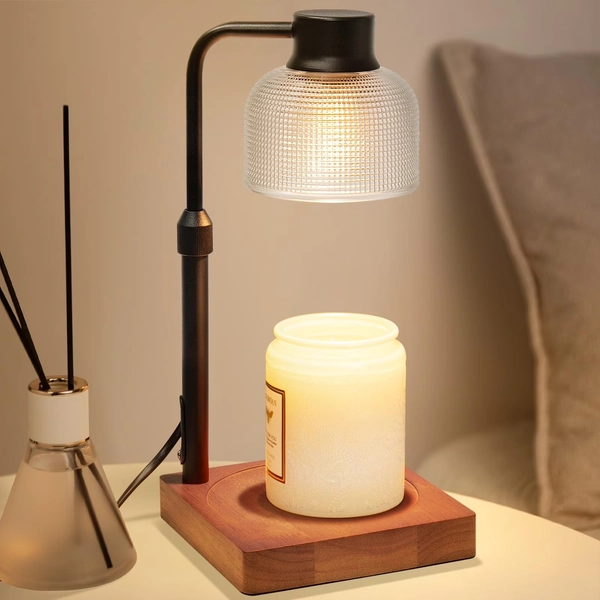 Candle Warmer Lamp with Timer: Electric Candles Wax Warmers Glass Lamps for Jar Candles Burner Adjustable Height and Dimmable Light for Room Decor - House Warming Gifts Birthday Gifts for Women Mom -