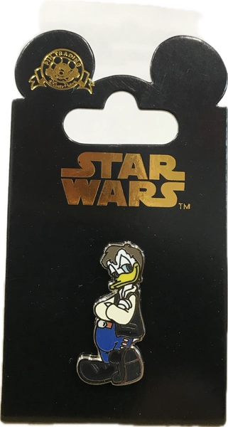 Trading Pin - Disney Disneyland Park - Star Wars Donald Duck Han Solo Authentic