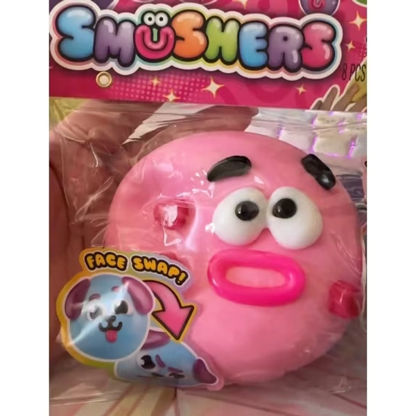 New Smushers Squishy Toys Pink- Curiosities Smushers Dog Face Swap Sqweezz Smush ,Safe & Fun for All Ages - Walmart.com