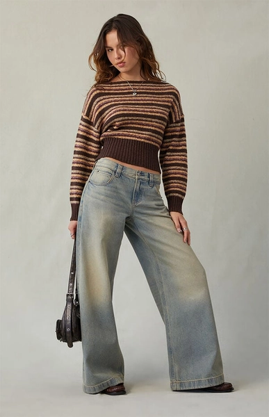 Sloane Low Rise Ultra Baggy Jeans Light Blue Tint