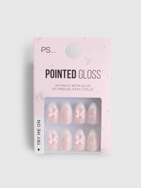 PS... Pointed French Tip Gloss False Nails