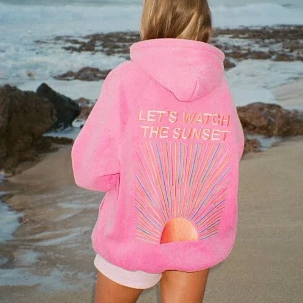 Let's Watch The Sunset Oversized Lux Hoodie