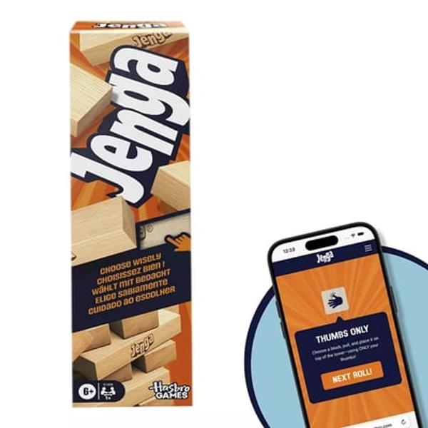 Jenga Game with More Ways to Play by Hasbro, Multi