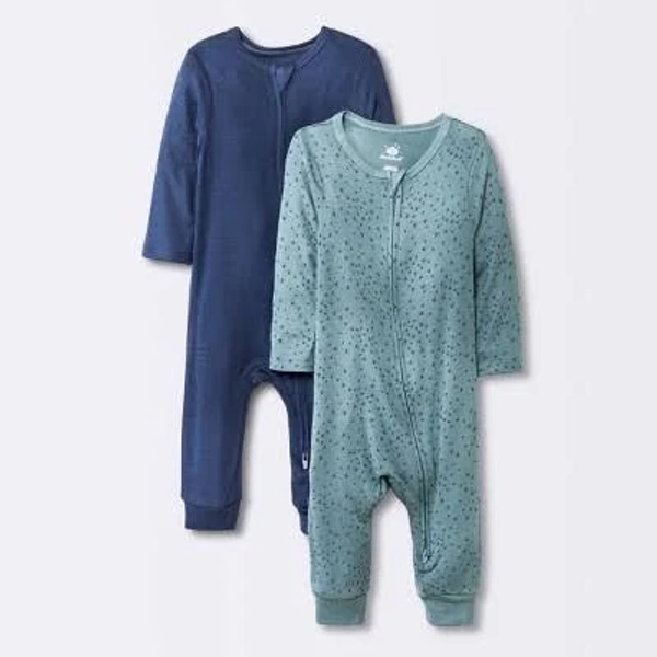 Cloud Island Baby Boys' Stars So Very Soft Modal Blend Romper (2 Pack)