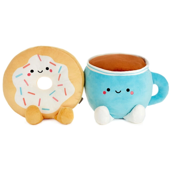 Large Better Together Donut and Coffee Magnetic Plush Pair, 12"