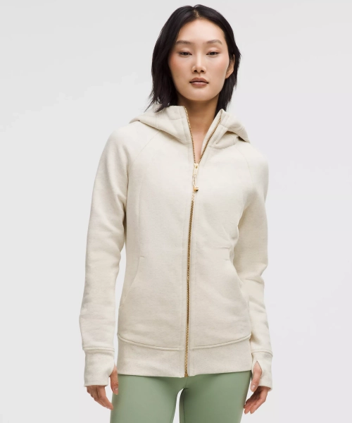 Lululemon Scuba Full-Zip Hoodie - Heathered Light Ivory/Gold - 4