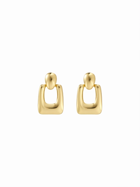 Stainless Steel SQUARE DROP EARRINGS For Daily Casual Date Coffee Shop Work