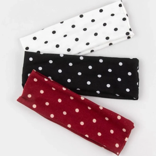 Full Tilt 3 Pack Polka Dot Headbands - Multi-Colored - One Size