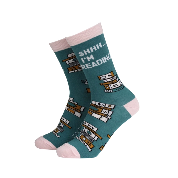 Women's 'Shh I'm Reading' Bamboo Gift Socks by Sock Therapy