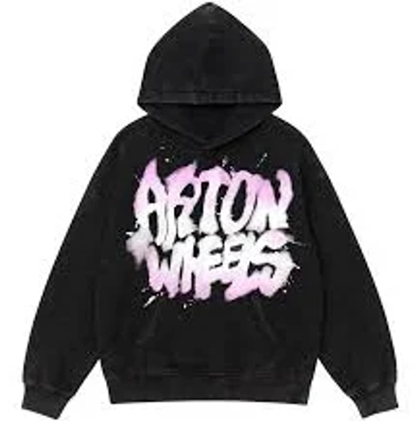ARTONWHEELS Graff washed hoodie - Washed Black / L / Front print