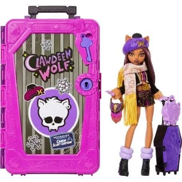 Monster High Skulltimate Secrets Cabin Slay-cation Clawdeen Wolf Doll and Playset