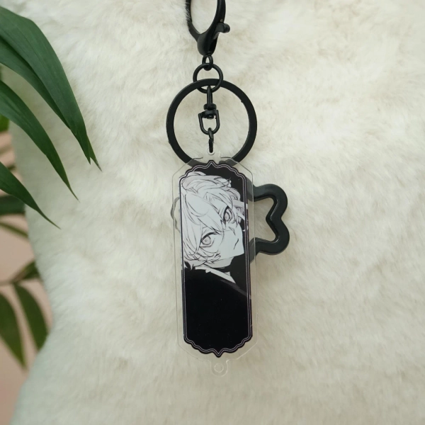 Bungo Stray Dogs Black Acrylic Keychain Dazai Chūya Charms Dark Aesthetic Anime Fanmade Keyring Gift