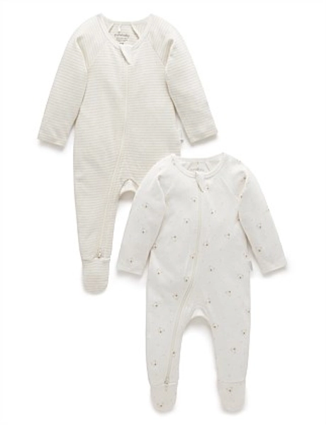 2 Pack Zip Growsuit - vanilla bear pack - 00000