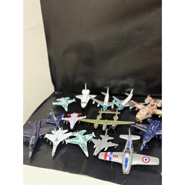 Lot of 13 Diecast Metal Mixed Lot of Diecast Military Fighters