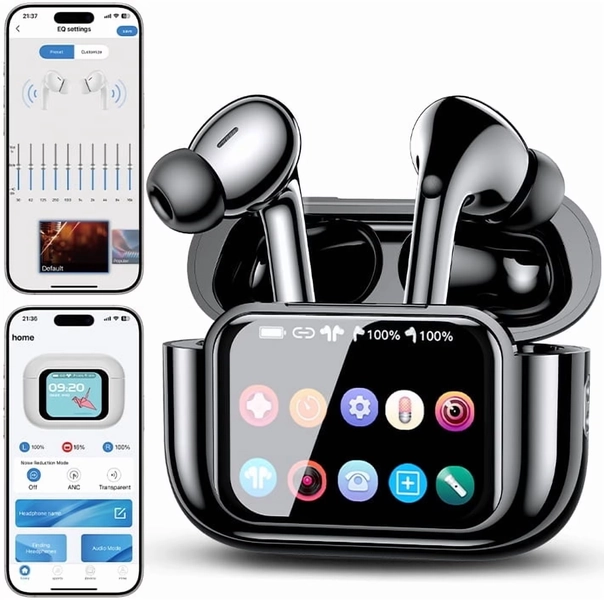 VEAT00L Wireless Earbuds Bluetooth Headphones, Ear Buds with Touch Screen, ANC ENC Noise Cancelling Transparency Mode, 58H Stereo Deep Bass, IPX7 Waterproof, Clear Calls, 7 EQ for iOS Android (Black) - Walmart.com