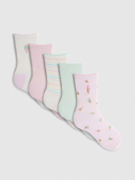 5pk Ice Cream Crew Socks