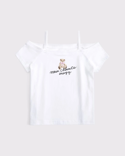 off-the-shoulder graphic tee