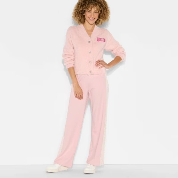 Wicked x Katie Kime Women's Logo Graphic Cardigan - Light Pink