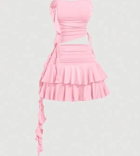 SHEIN Women's Cute 3D Flower Apparel Set