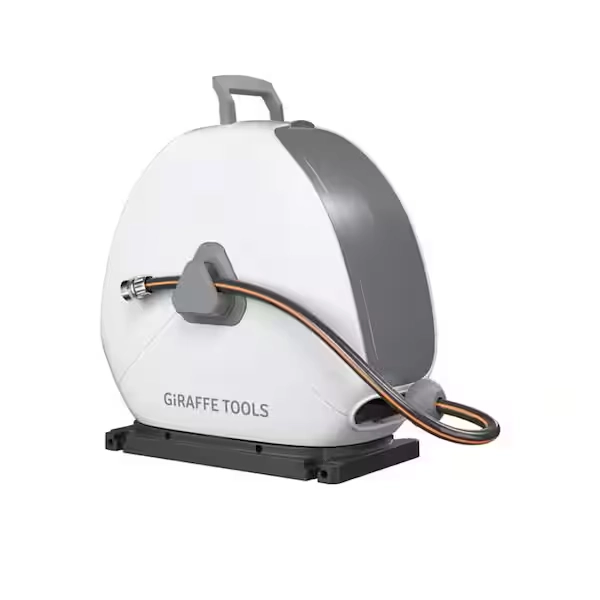 Giraffe Tools Ground-Mounted Retractable Hose Reel-1/2 in.-82 ft. Light Grey SGW-R12A82M