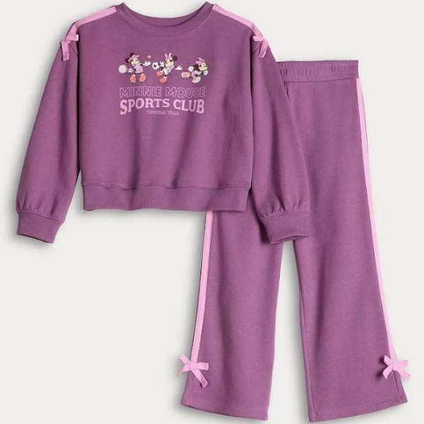 Jumping Beans Disney's Minnie Mouse Bow Shoulder Crew & Wide Leg Pant Set