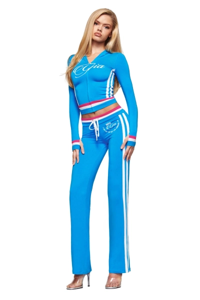 I Am Gia BLARE STRIPED TRACKPANT - SKY BLUE - XXS / BLUE