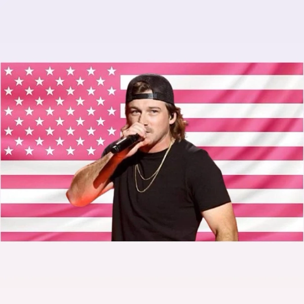 Morgan Wallen Pink American Flag Tapestry - Country Singer Wall Art | Music Fan Decor | Aesthetic Pink Flag | Country Lover Gift