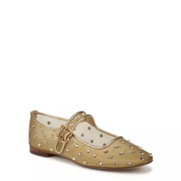 Sam Edelman Women's Michaela Shine Mary Jane Flat, Gold, 6.5M