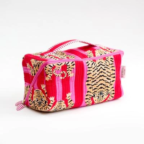Tiger print cosmetic bag