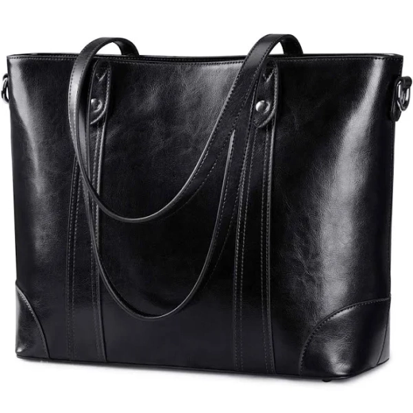 Women's Leather Laptop Tote Handbag