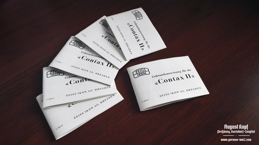 Contax II camera instructional booklet