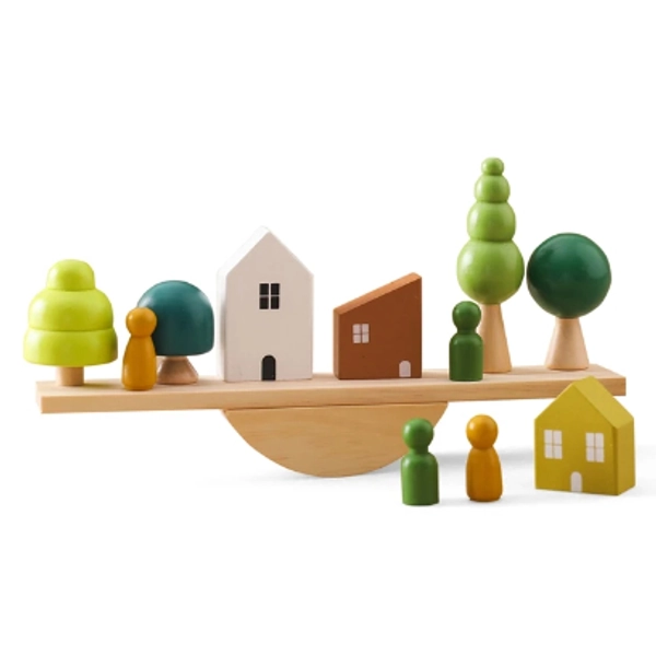 Jogo, equilíbrio, madeira, infantil, brinquedo, pedagógico, empilhar animais, didático, montesoriano